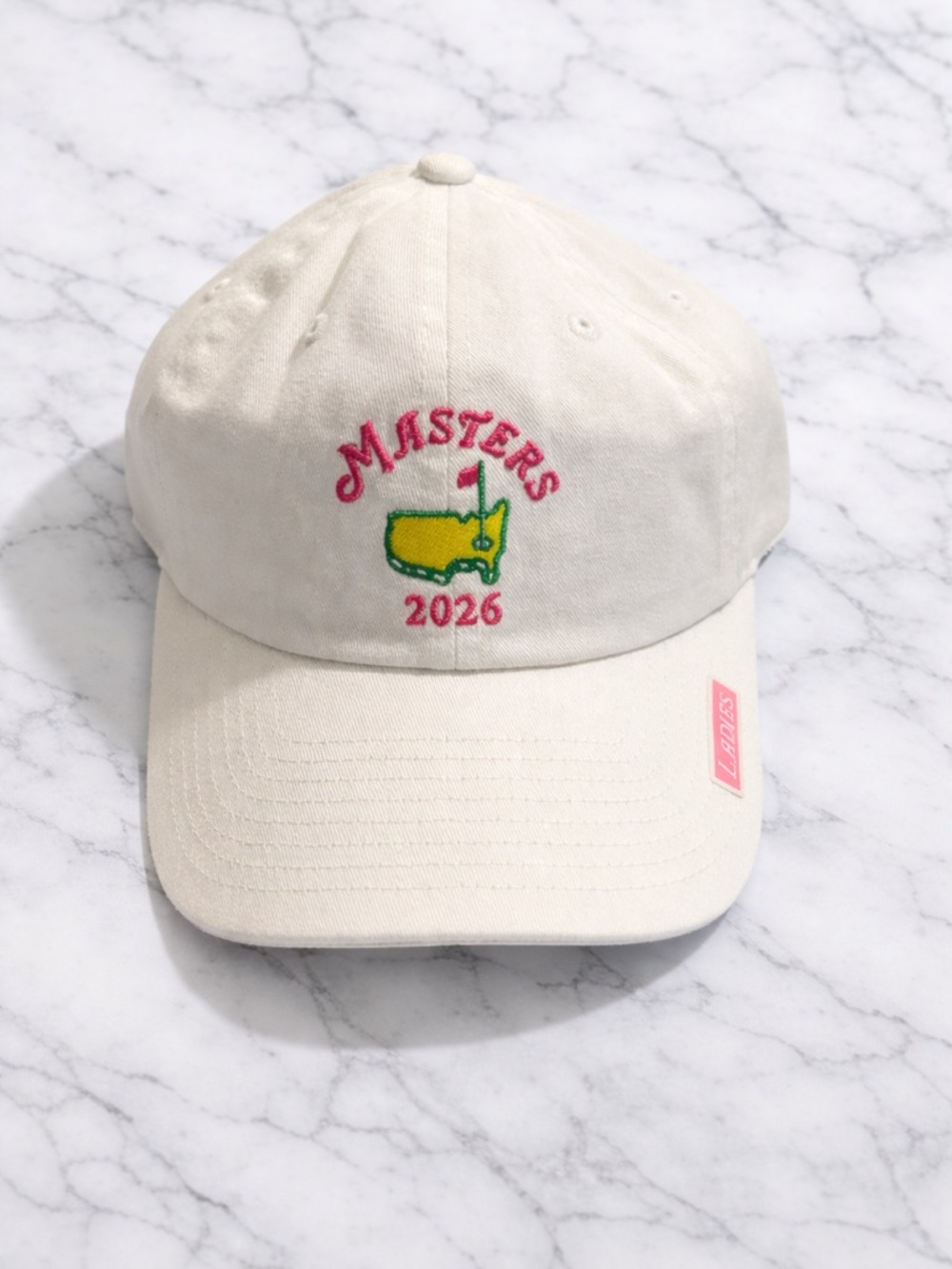 2026 Masters Cap with Pink & Green Embroidery